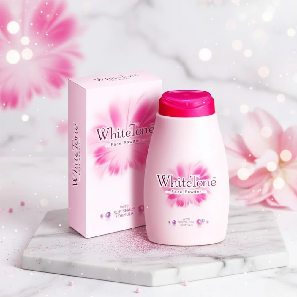 White Tone Face Powder With Soft Shade Formula - 50g