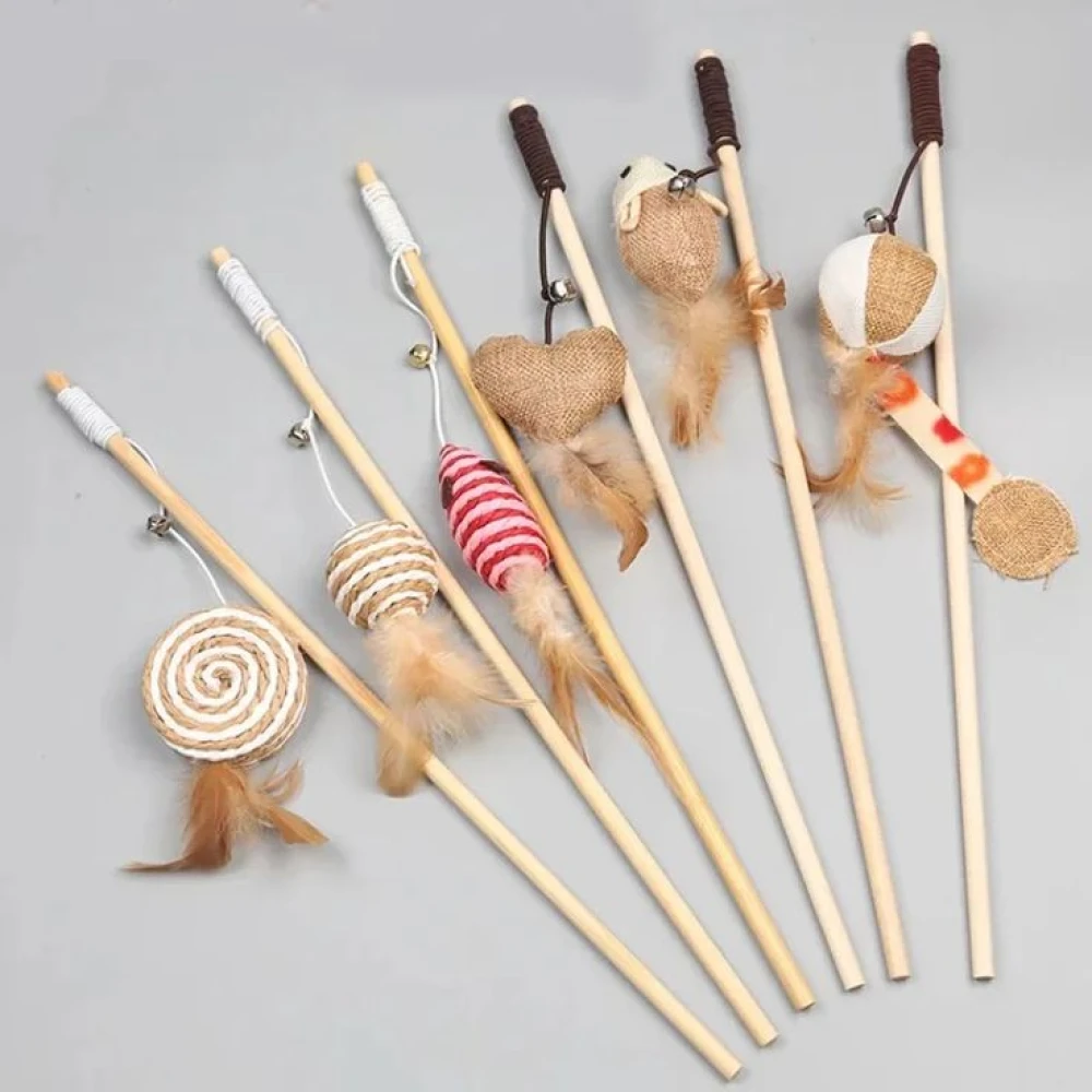Wooden Interactive Cat Toy With Ball