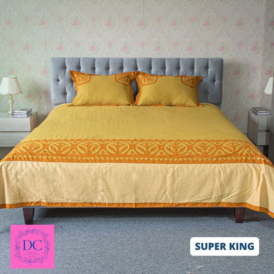 Yellowish Embroidery Bed sheet