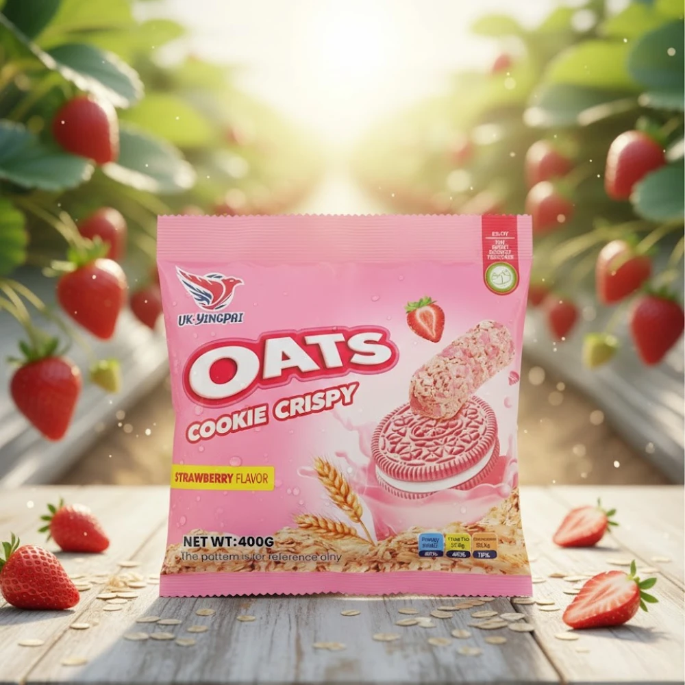 Yingpai Cookie Crispy Strawberry Flavor Oat - 400g